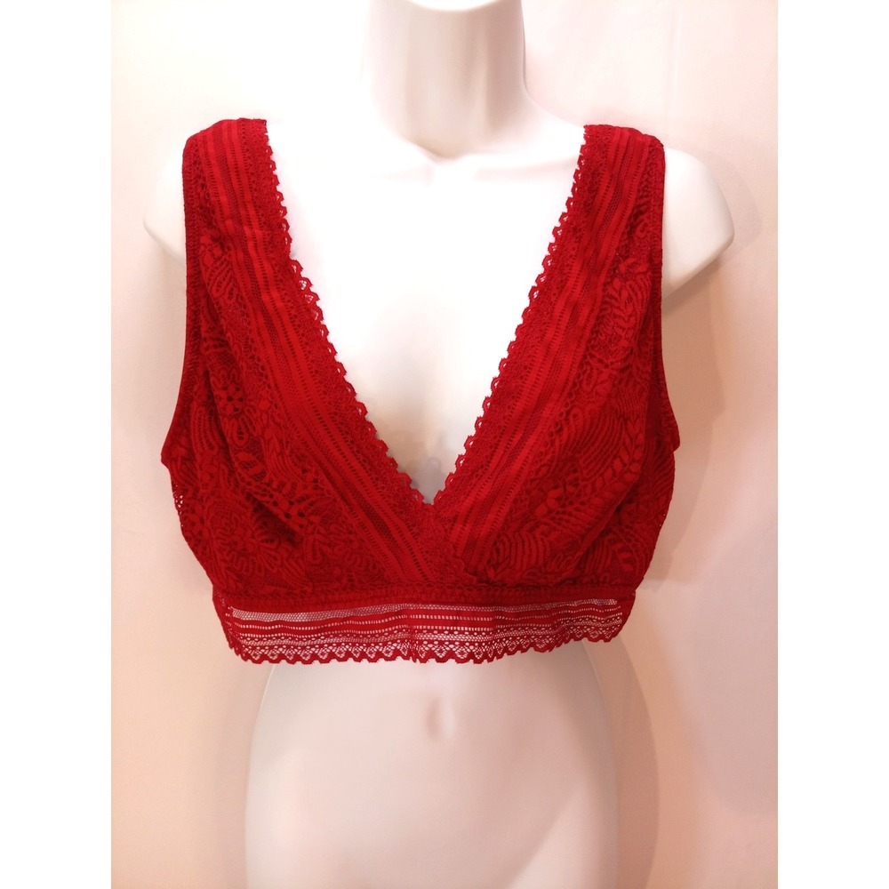 Maurices‎ Scalloped V-Neck Bralette, Women's Bra, XL, Red